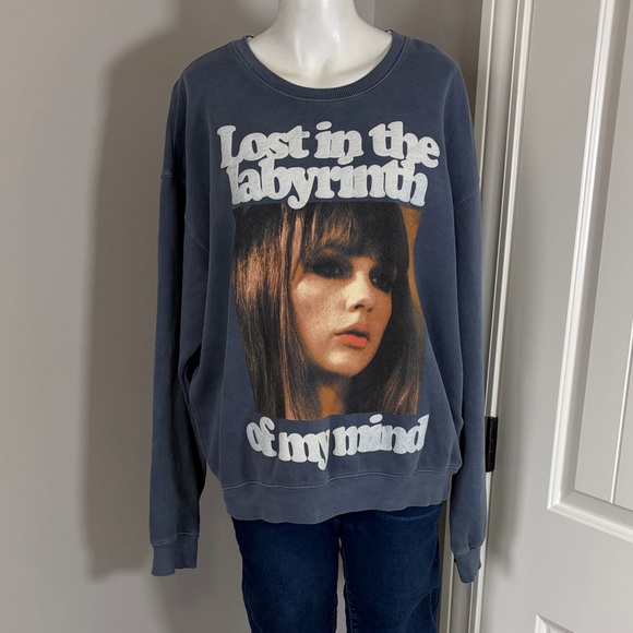 Taylor Swift Tops - Taylor Swift Midnights LOST IN THE LABYRINTH OF MY MIND CREWNECK PULLOVER Blue L
